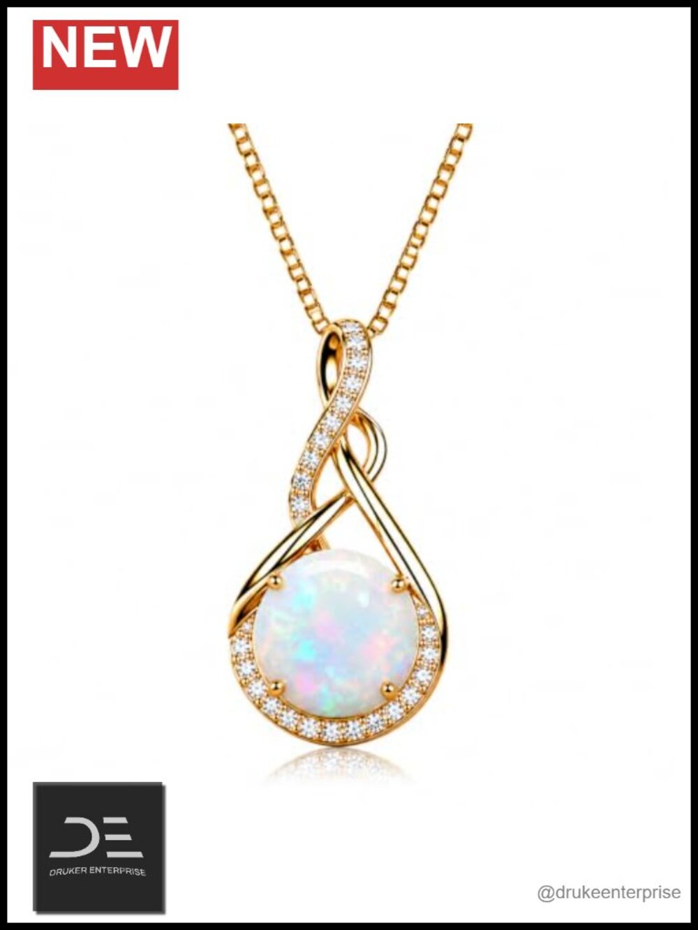 18K Gold Plated Infinity Birthstone Pendant Necklace Gifts for Women